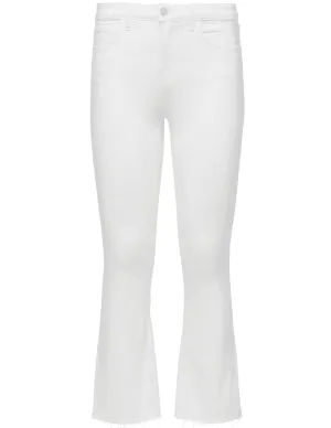 L'AGENCE Kendra High Rise Crop Flare Jeans In Blanc Always Fresh Anti Bacterial Treatment L'AGENCE Kendra High Rise Crop Flare Jeans In Blanc