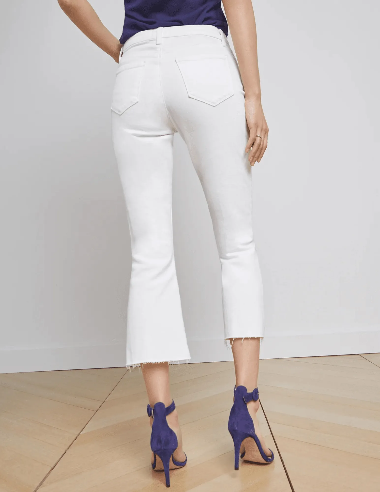 L'AGENCE Kendra High Rise Crop Flare Jeans In Blanc Everyday Outdoor Enthusiast Vibrant