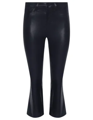 L'AGENCE Kendra High Rise Cropped Coated Jeans in Metro Coated Perfect Length Flat Lock Stitching L'AGENCE Kendra High Rise Cropped Coated Jeans in Metro Coated