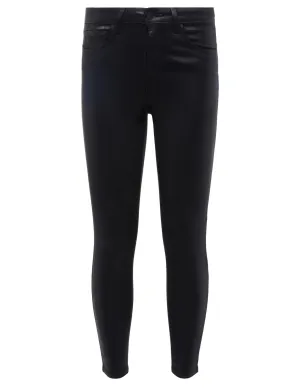 L'AGENCE Margot High Rise Coated Jeans In Black Coated Polished Style Neutral Loose L'AGENCE Margot High Rise Coated Jeans In Black Coated