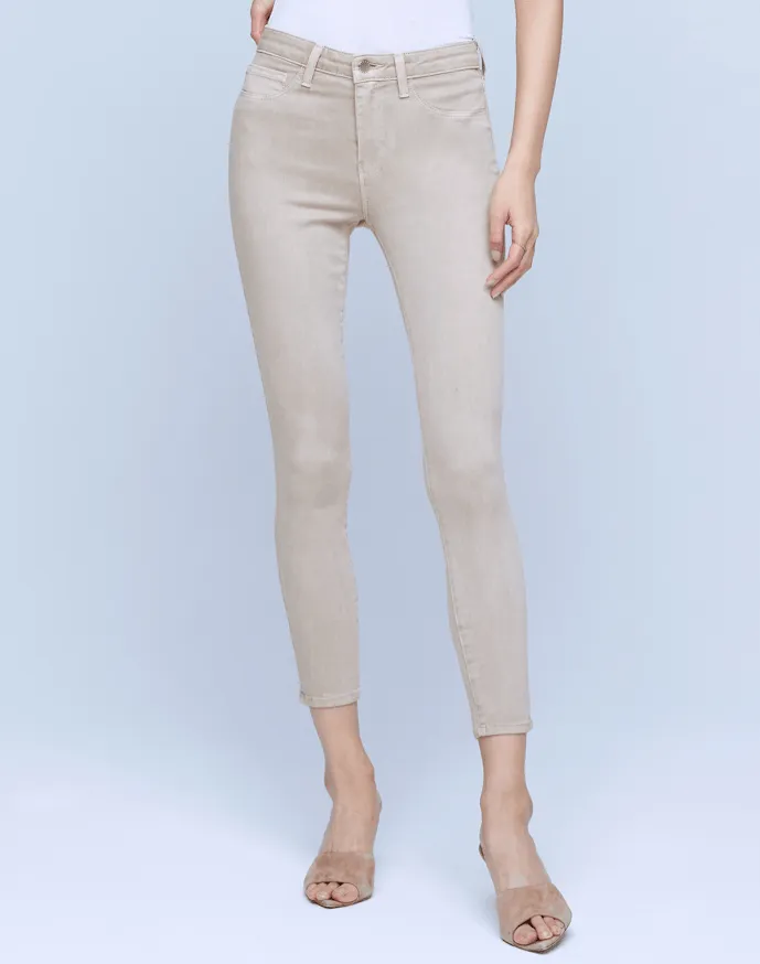L'AGENCE Margot High Rise Skinny Jeans In Biscuit Contemporary Wear Light material