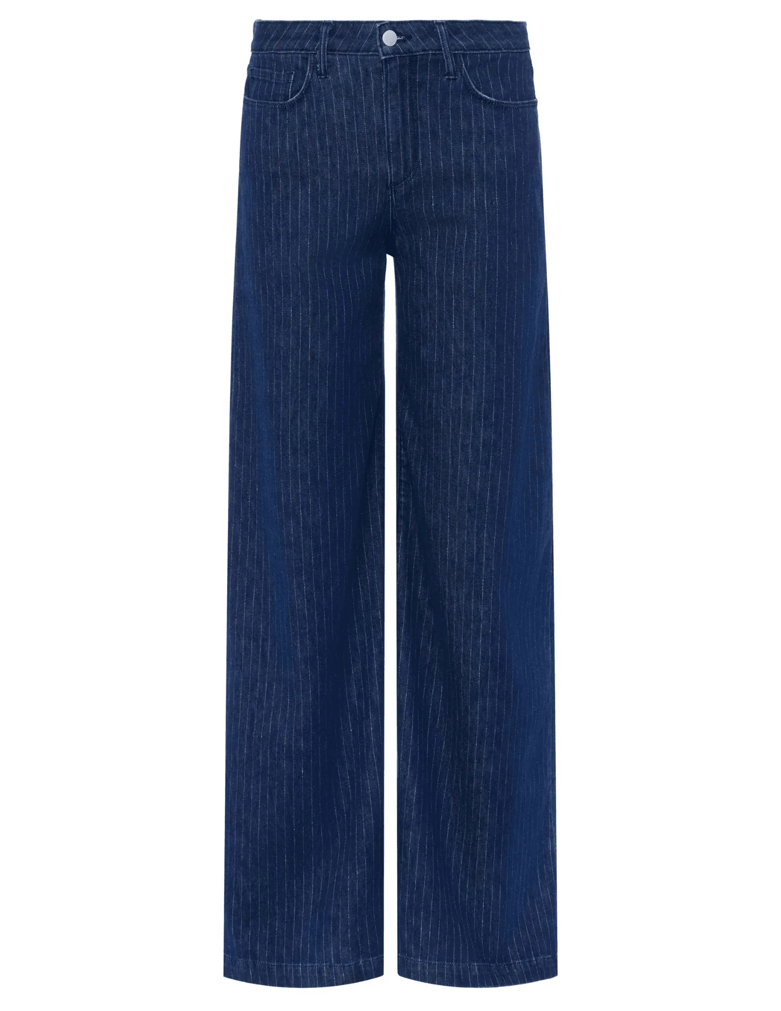 Water Efficient Wash Process L??AGENCE Quincy High Rise Ultra Wide Leg Jeans in Ebony Stripe