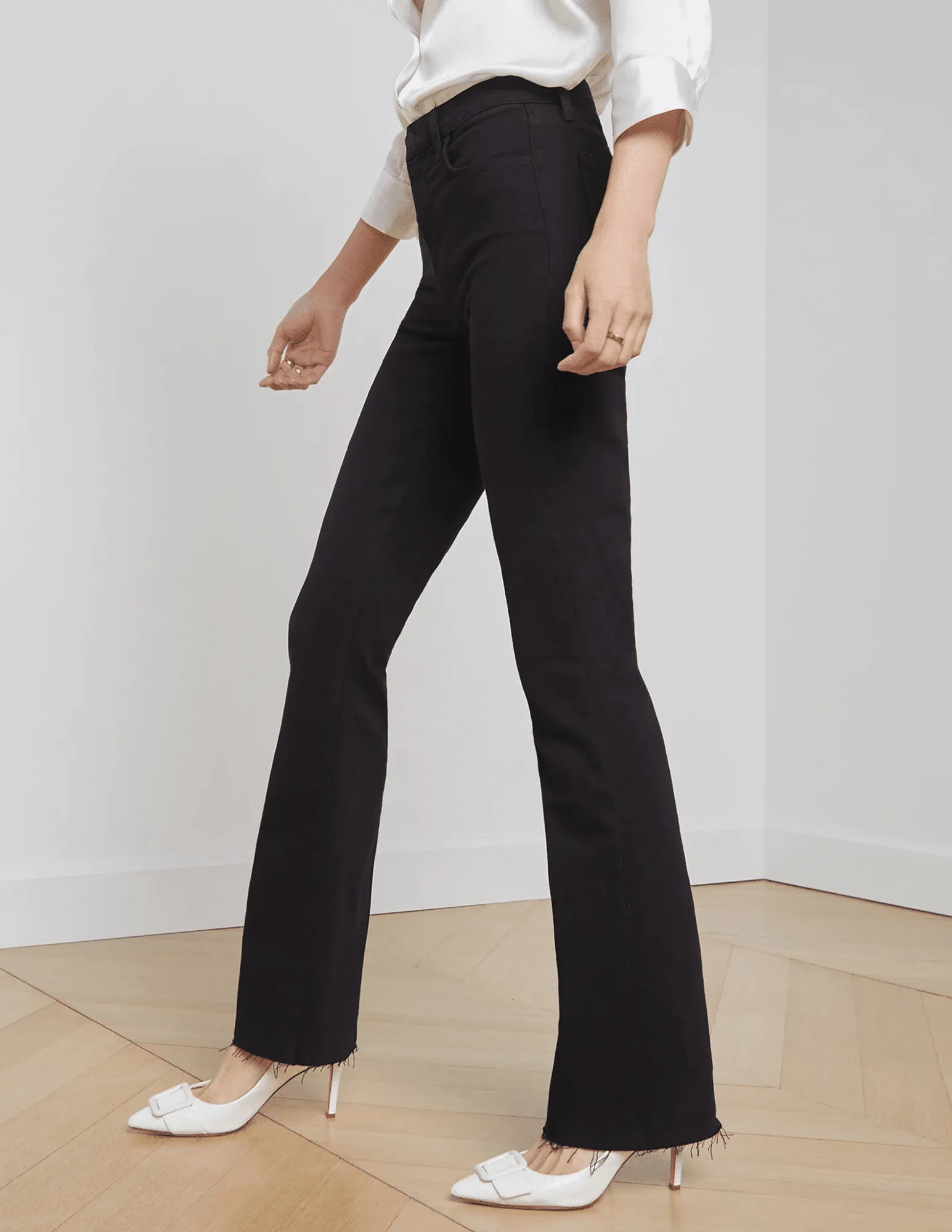 L??AGENCE Ruth High Rise Straight Jeans In Black Vibrant Formal Favorite Basic