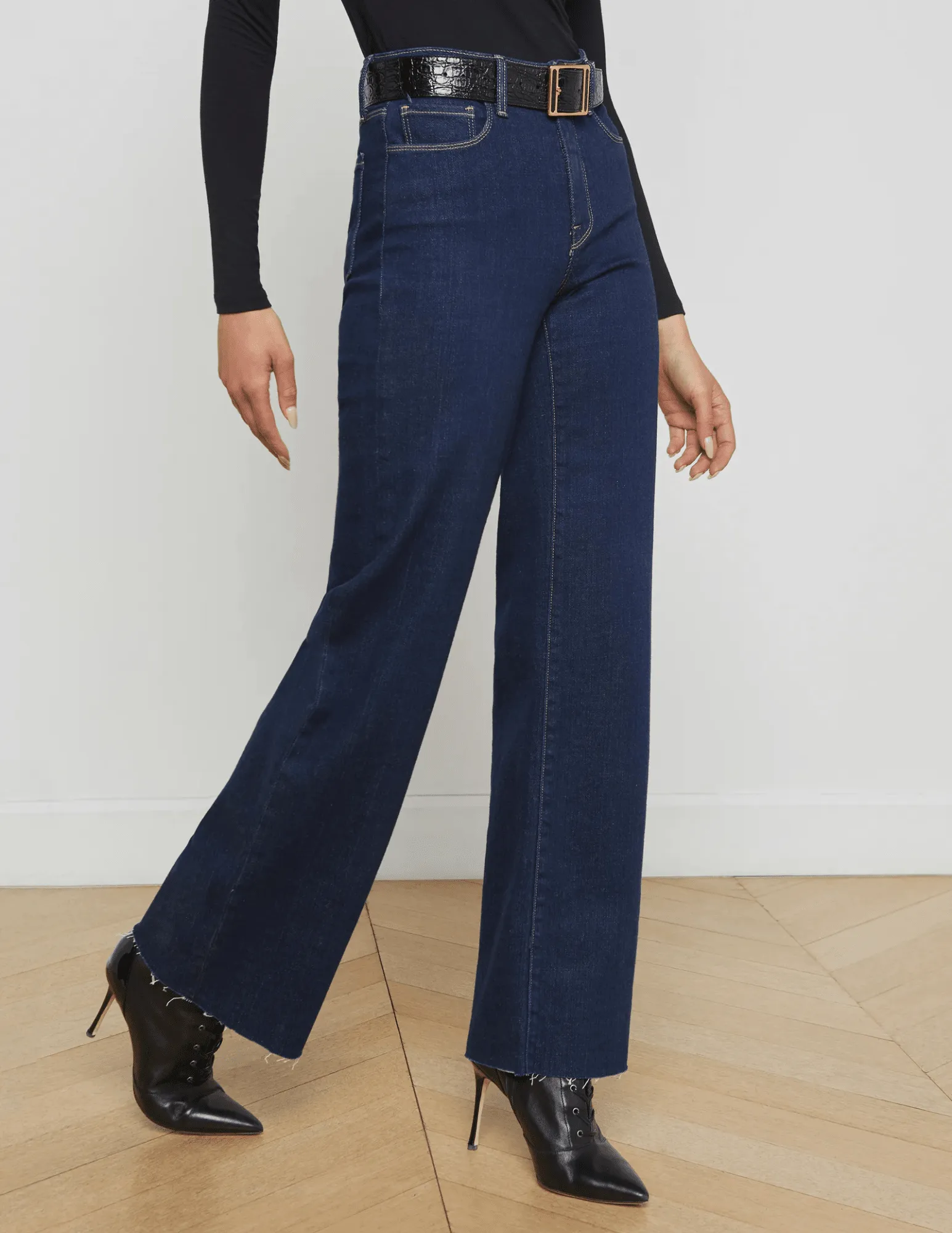 L??AGENCE Scottie High Rise Wide Leg Jeans in Koval Creative Look Work Ready Lightweight