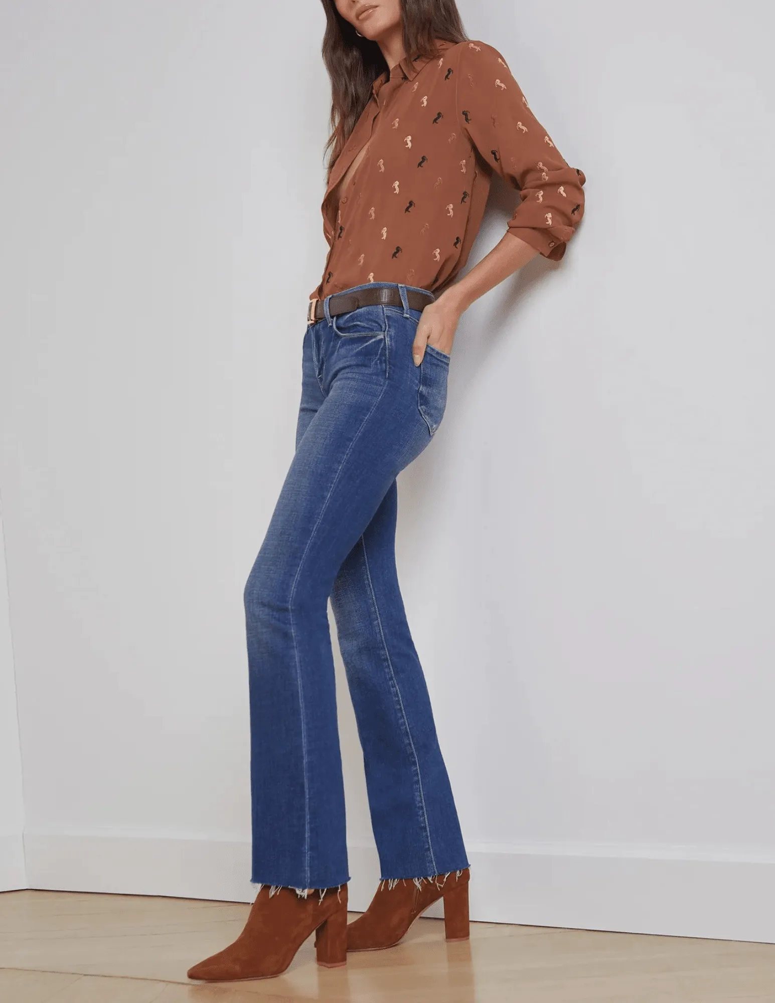 Straight Leg Design Stretch Soft L??AGENCE Sneeki Low Rise Straight Leg Jeans In Hasting