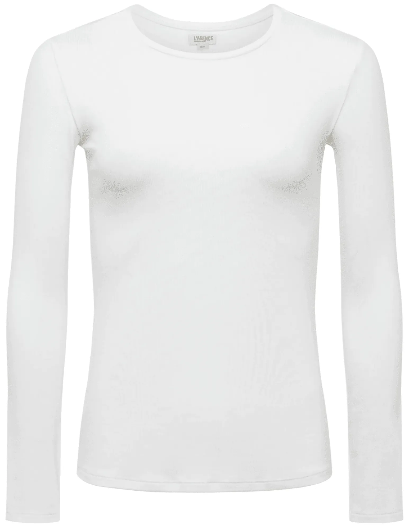 L'Agence Tess Micro Modal Crew Neck Long Sleeve Tee Cozy Fit Wear Urban Streetwear