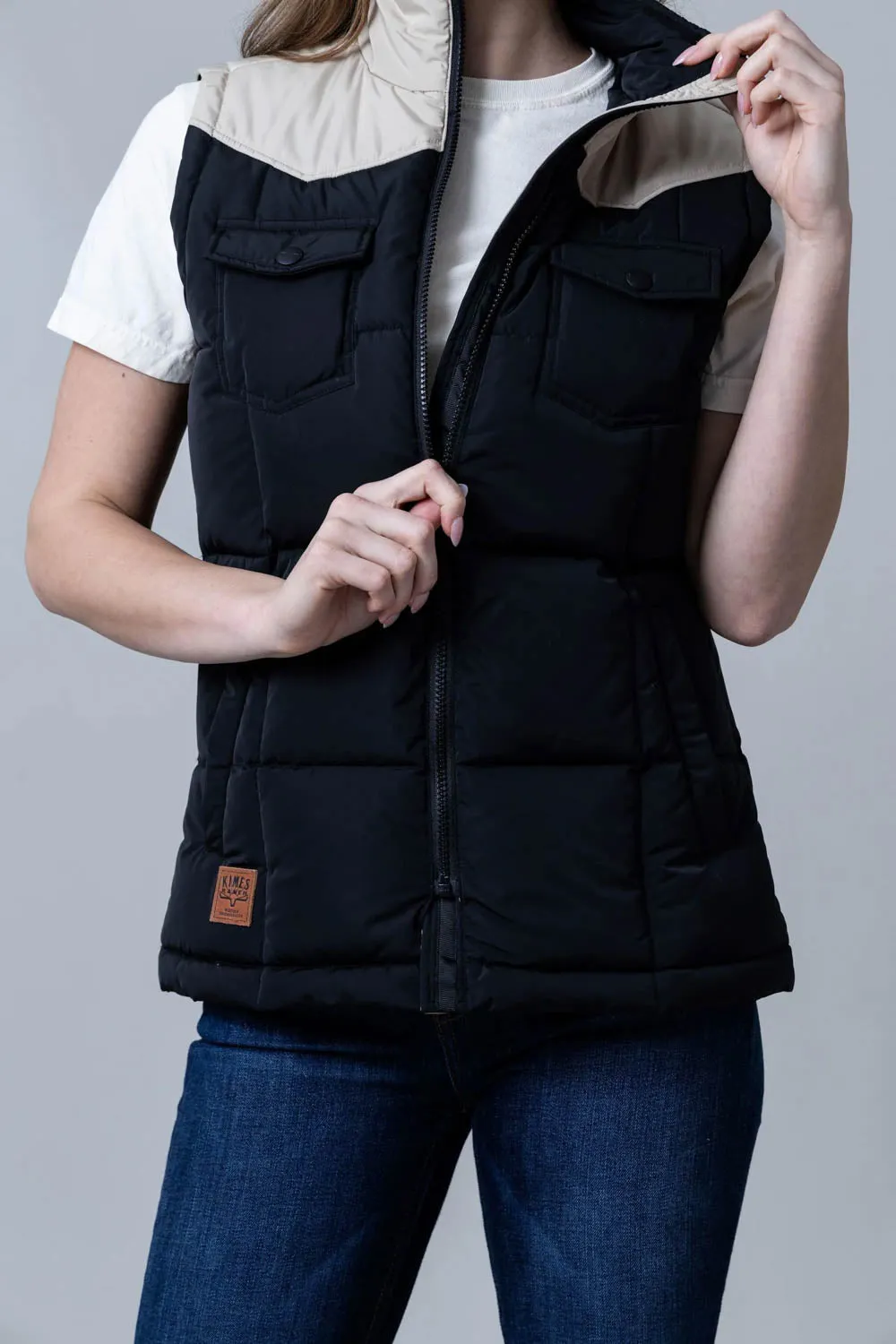 Brushed Interior Always Appropriate Kimes Ranch Womens Wyldfire Black 100% Polyester Puffer Vest