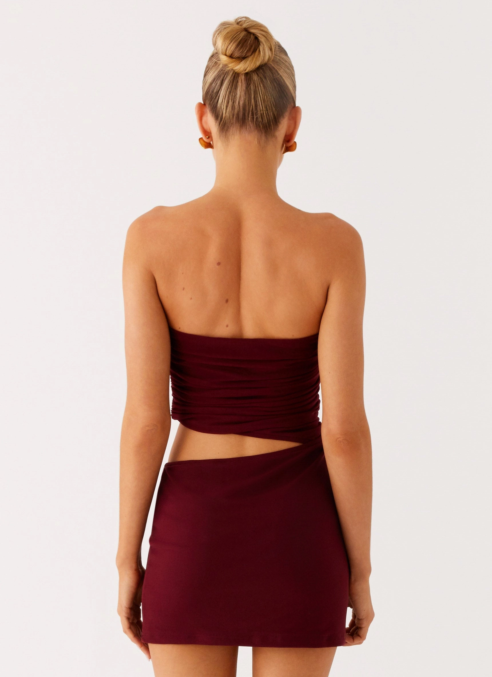 FlatlockSeam Last Heartbreak Mini Dress - Burgundy