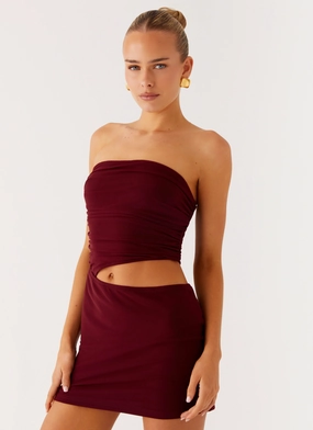 Last Heartbreak Mini Dress - Burgundy Quick Comfort Seamless-Look Last Heartbreak Mini Dress - Burgundy