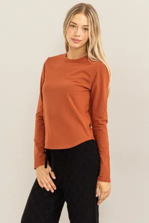 LAURA LONG SLEEVE ROUND HEM TOP Cozy Performance Smart Casual Look Cozy Stretch LAURA LONG SLEEVE ROUND HEM TOP
