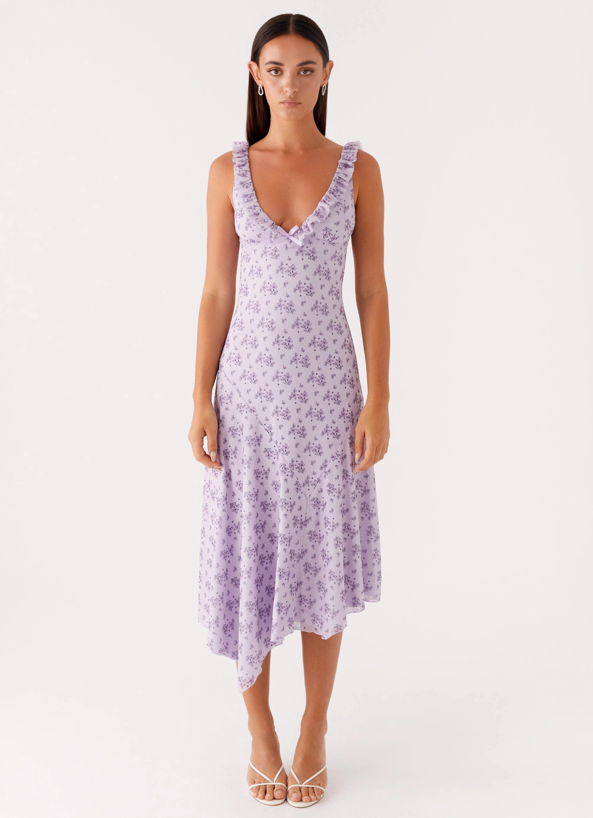 Asteri Midi Dress - Lavender Meadow Sleek Movement Casual Layers