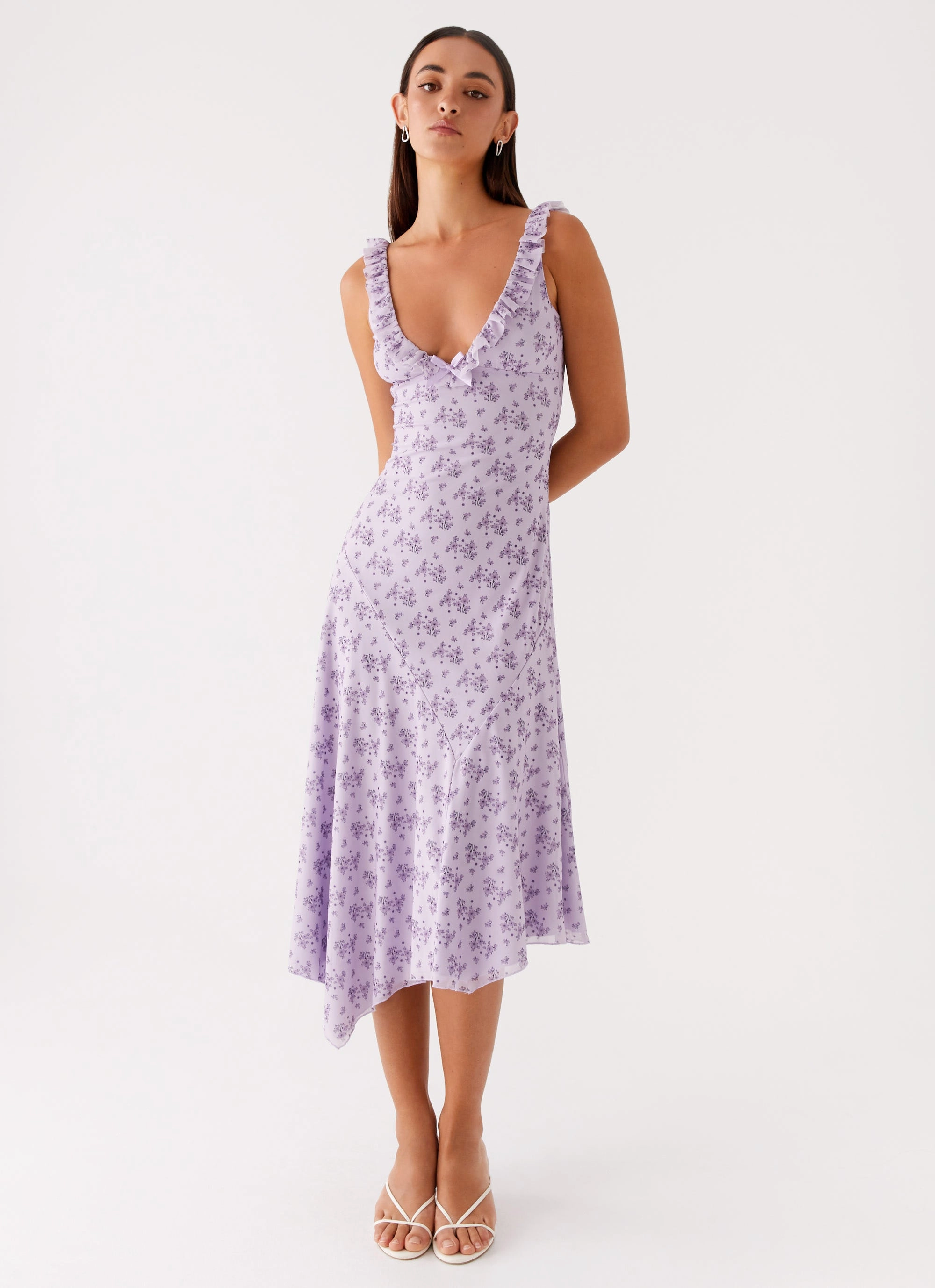 Asteri Midi Dress - Lavender Meadow Simplistic Mood Smart Tailoring