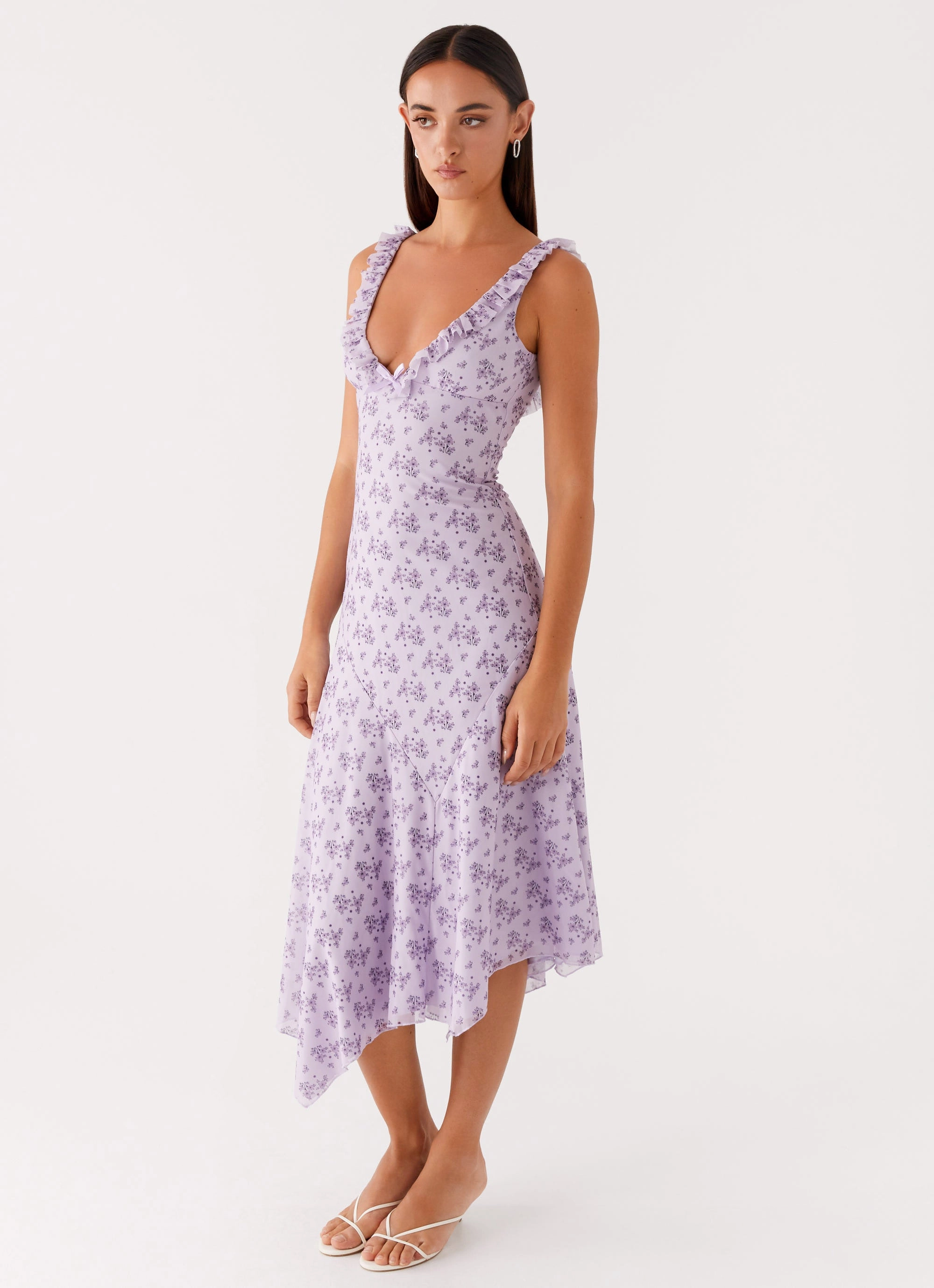 Asteri Midi Dress - Lavender Meadow Light Touch