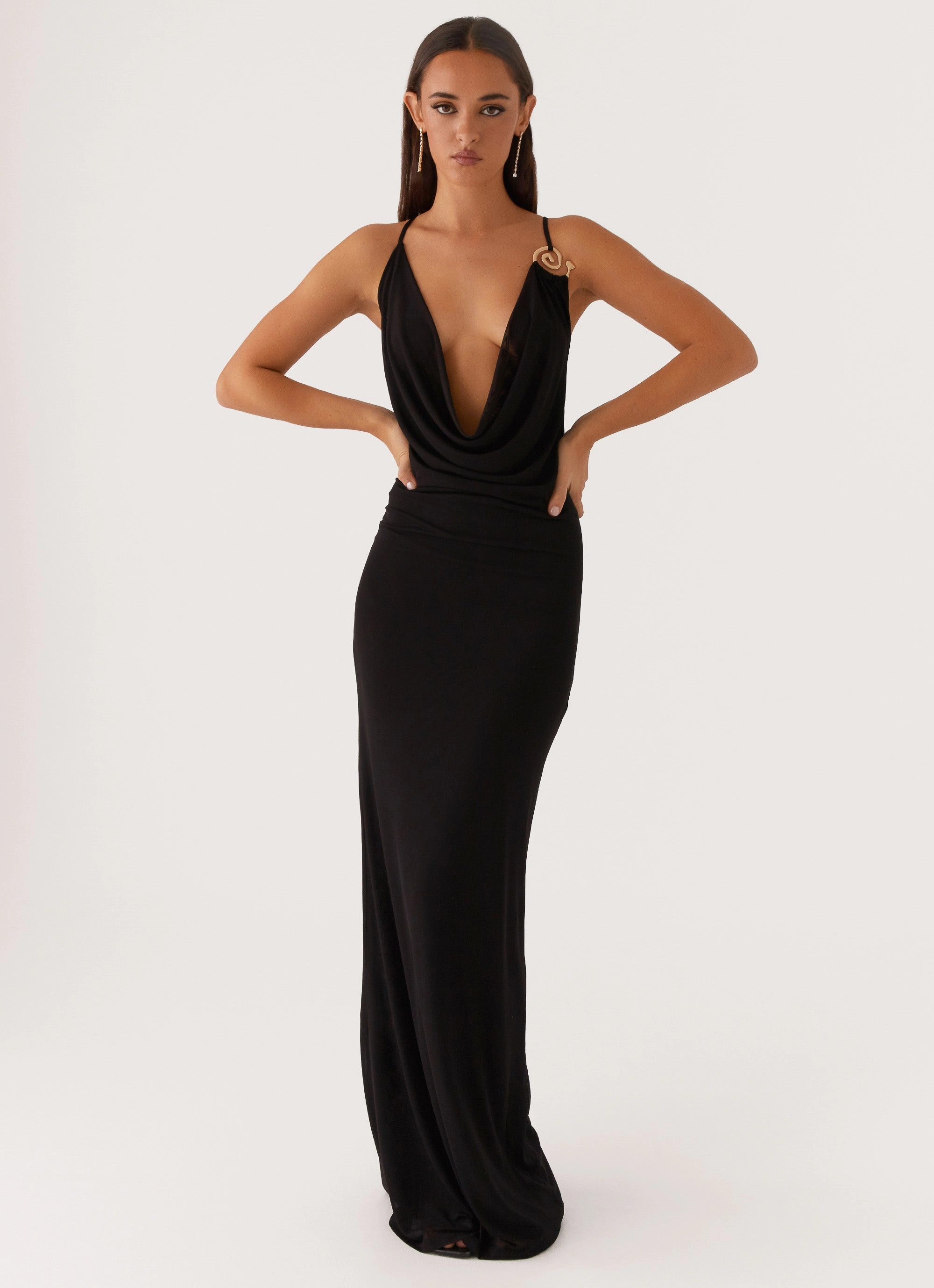 Game Player Maxi Dress - Black Sleeveless