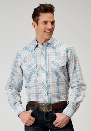 Layered Panel Design Roper Mens 1976 Multi Plaid Multi-Color Cotton Blend L/S Shirt Roper Mens 1976 Multi Plaid Multi-Color Cotton Blend L/S Shirt Trendy Layer