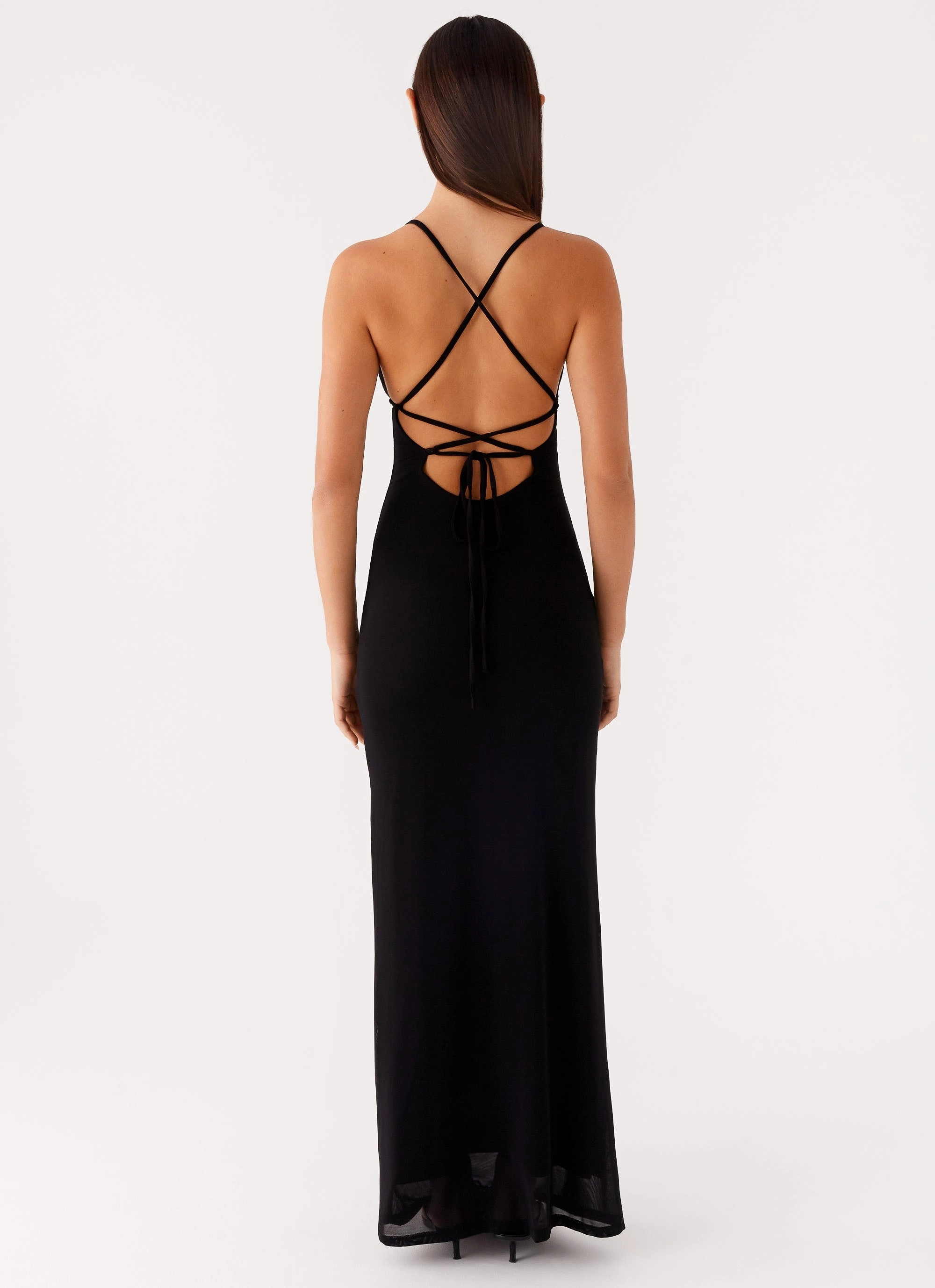 Chill Piece Modern Staple Beki Beaded Mesh Maxi Dress - Black