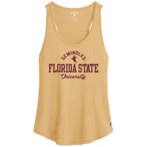 League Women's Seminoles/Florida State University Unconquered Silhouette Design Tri-blend Tank - Heather Gold