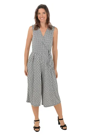 Leg Elongating Chainlink Side Tie Surplice Sleeveless Jumpsuit Chainlink Side Tie Surplice Sleeveless Jumpsuit Simple Shape