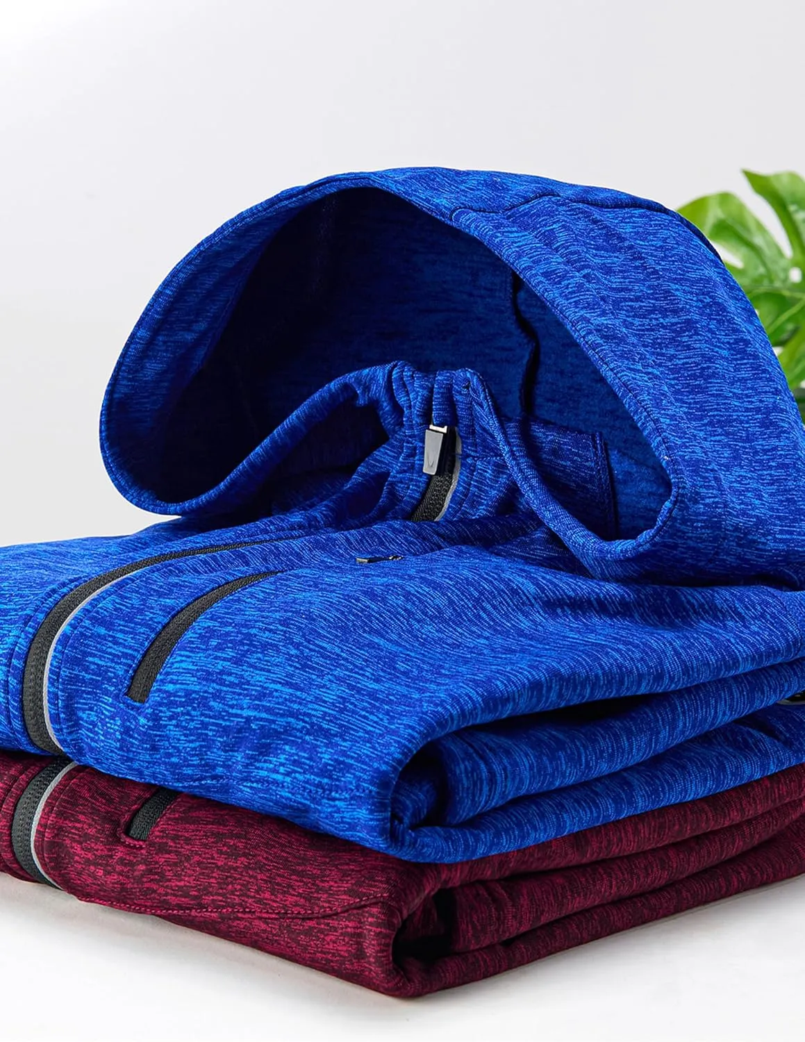 Liberty Imports 2-Pack Mens Zip-Up Hoodies with Zipper Pockets, Lightweight Fleece Sweatshirts for Running Casual Activewear