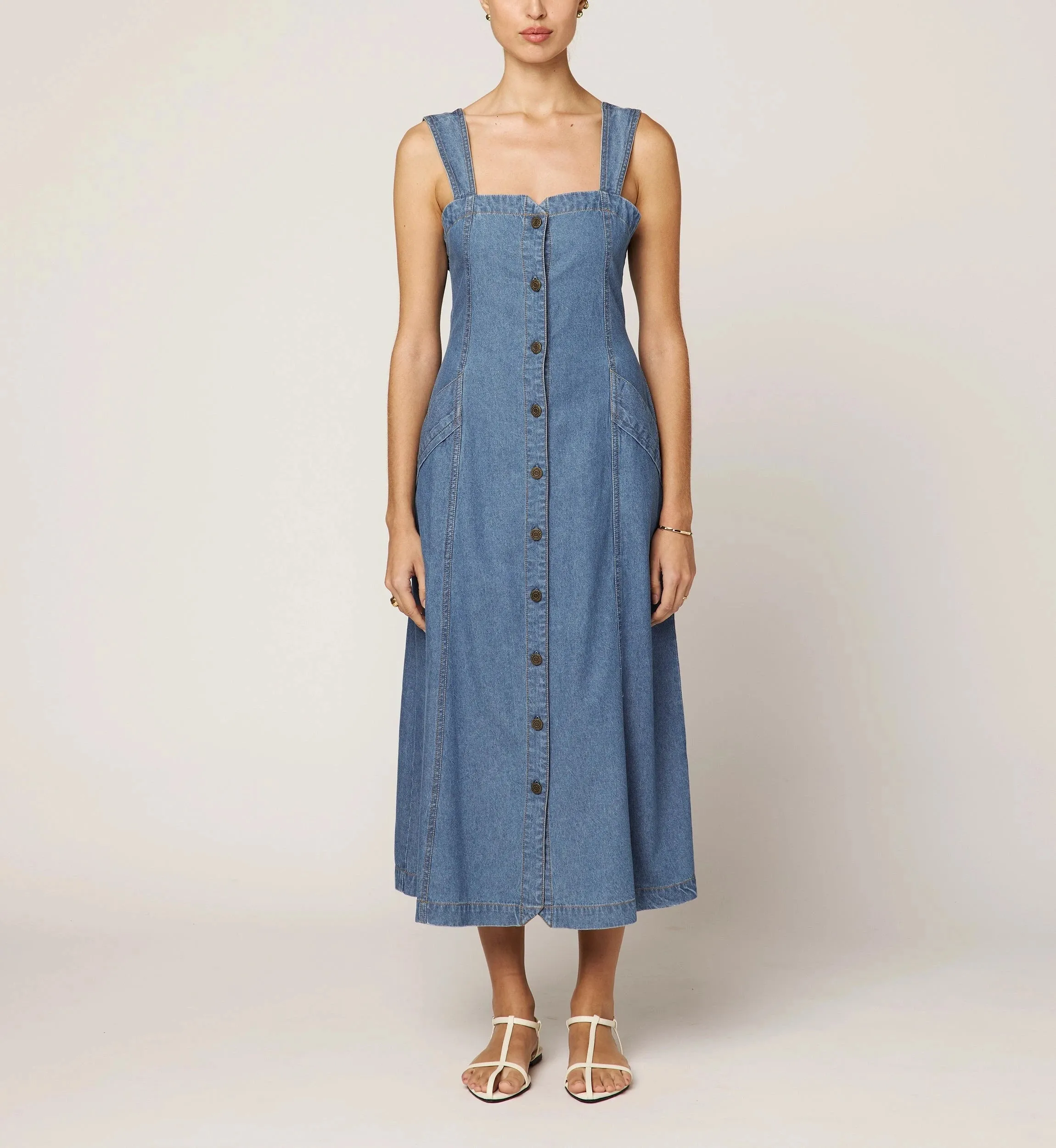 Global Style Liberty Midi Dress | Light Denim