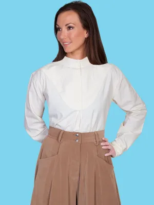 Life Fit Scully RangeWear Womens Ivory 100% Cotton Embroidered Inset Bib L/S Blouse Scully RangeWear Womens Ivory 100% Cotton Embroidered Inset Bib L/S Blouse Stylish Daily Wear Parent Style Minimalist Design