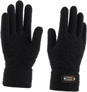 LIFKOME Touch Screen Gloves Winter Accessories Men's Knitted Gloves Windproof Warm