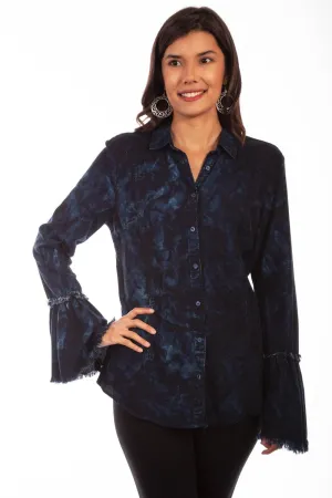 Light Accent Scully Womens Black/Blue Cotton Blend Washed L/S Blouse Scully Womens Black/Blue Cotton Blend Washed L/S Blouse Fashion Must-Have