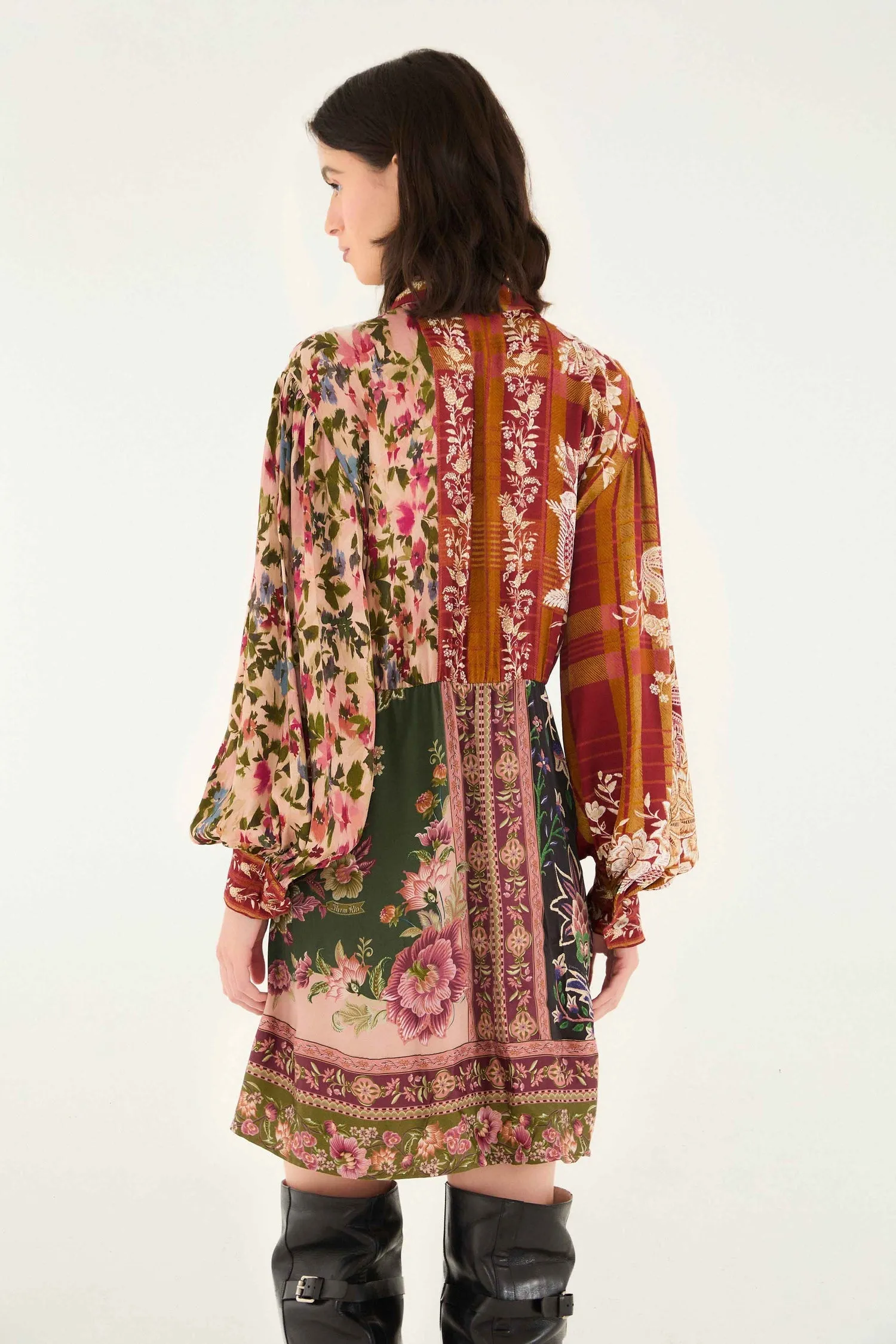 Winter Garden Mix Mini Dress in Multi Comfy and Elegant