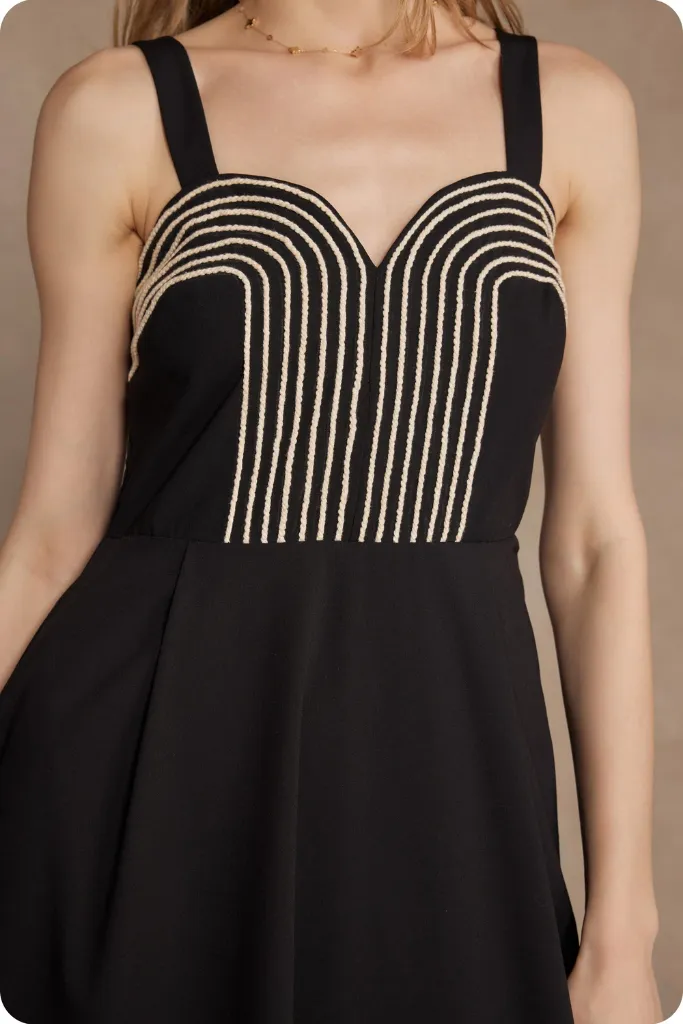 Clean Comfort Francine Contrast Stitch Midi Dress