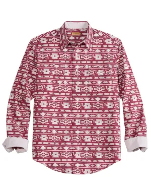 Light Option Tin Haul Mens Aztec Stripe Wine/White 100% Cotton L/S Shirt Soft Feel Striped Design Tin Haul Mens Aztec Stripe Wine/White 100% Cotton L/S Shirt