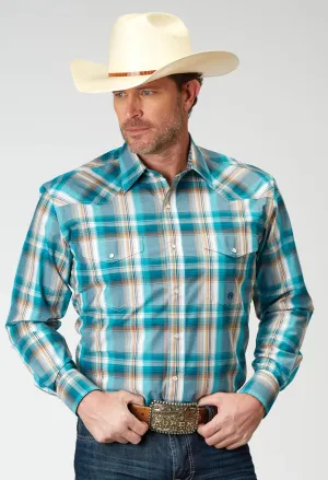 Lightweight Fashion Roper Mens Tall Waters Edge Plaid Multi-Color 100% Cotton L/S Shirt Roper Mens Tall Waters Edge Plaid Multi-Color 100% Cotton L/S Shirt Trendy Fashion