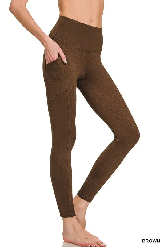 Angela Brushed Microfiber Full Length Leggings S-XL Cool Fit