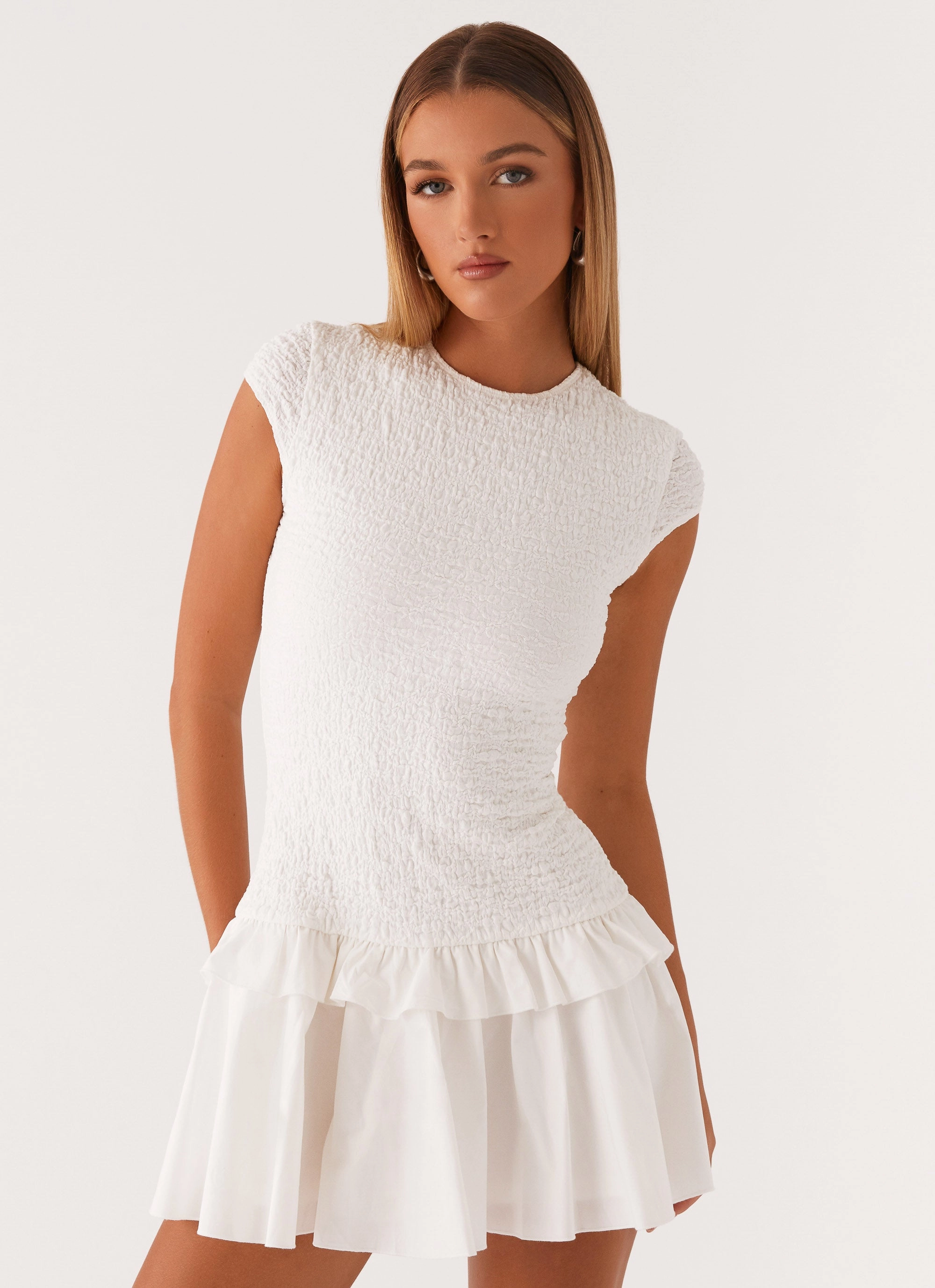 Hopeless Romantic Mini Dress - White Versatile Wearable