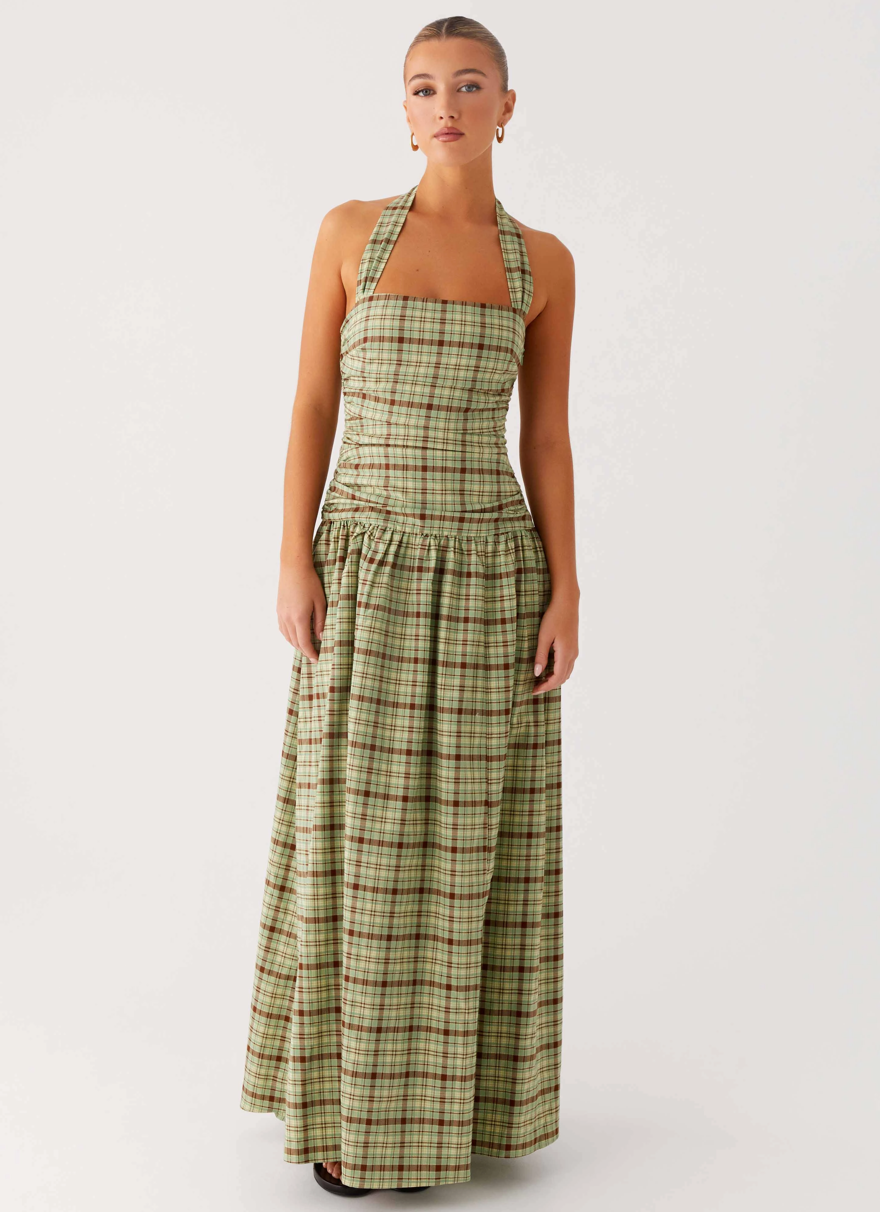 Lilith Maxi Dress - Forest Plaid Breezy Fit Perfectly Crafted