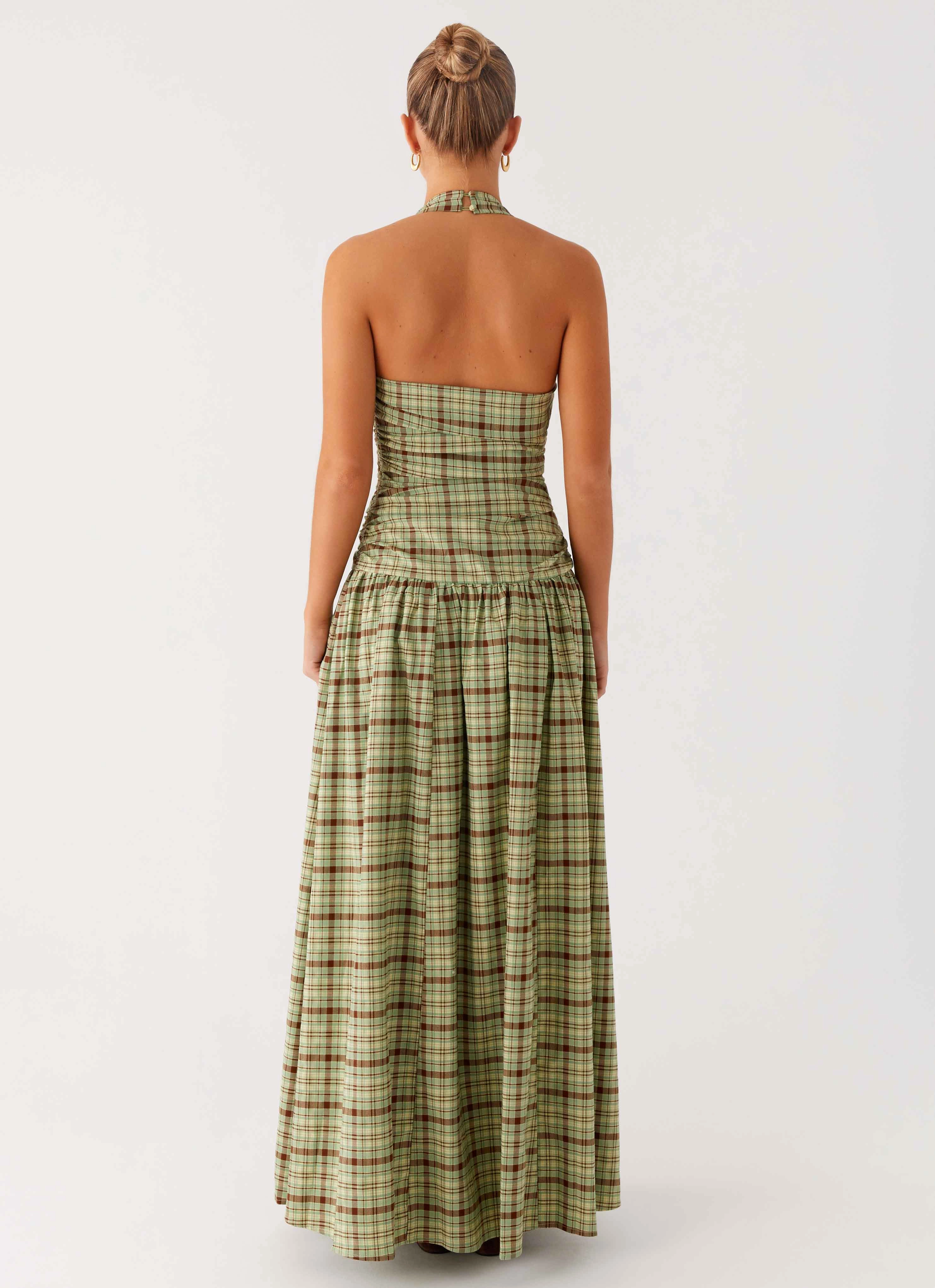 Full Coverage Lilith Maxi Dress - Forest Plaid