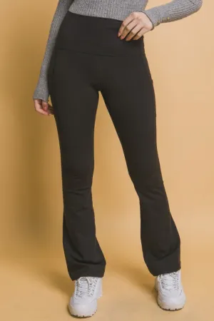 Lily High- Waisted Flared Leggings With Side Pockets Comfort Design housewarming gift Sporty Comfort Fit Lily High- Waisted Flared Leggings With Side Pockets