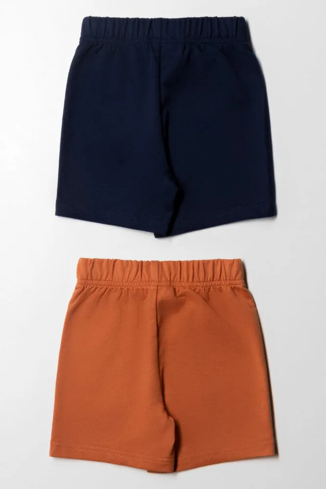 Lion King 2 Pack Knit Short Navy & Orange