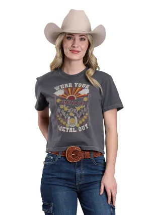 Logo Print Tin Haul Womens 2010 Wear Your Metal Out Gray 100% Cotton S/S T-Shirt Tin Haul Womens 2010 Wear Your Metal Out Gray 100% Cotton S/S T-Shirt Travel-friendly Must-Have Item