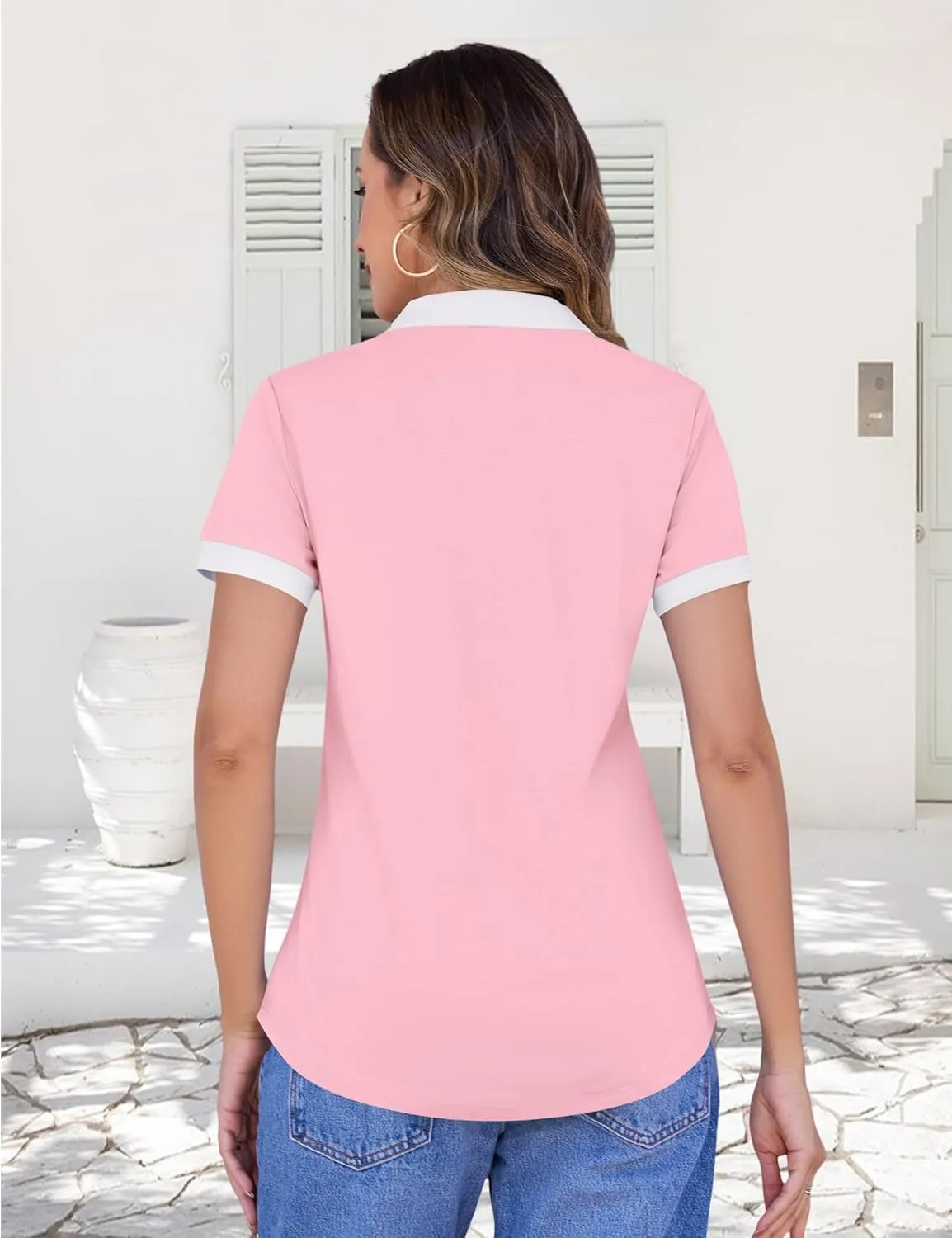 LOMON Womens Golf Polo Shirts Short Sleeve Collared Tops Lightweight Moisture Wicking Tennis Activewear S-XXL