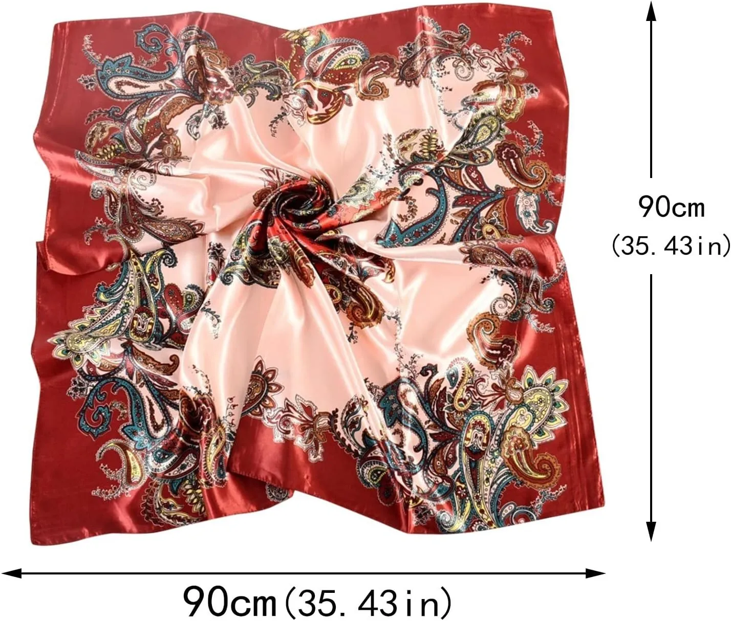 Long Silk Like Head Scarf Women's Fashion Neckerchief Square Neck Satin Scarfs for Bag Hair Scarves Gift