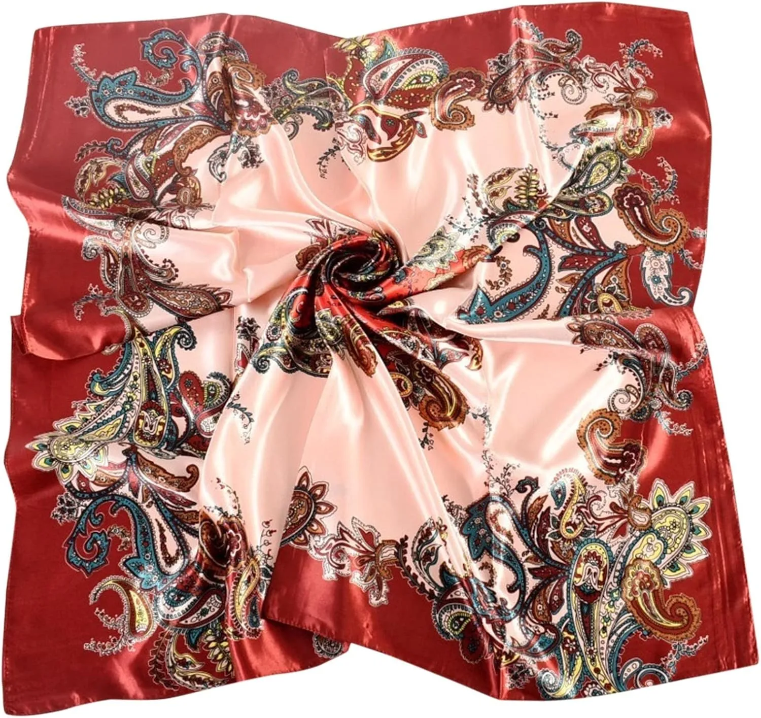Long Silk Like Head Scarf Women's Fashion Neckerchief Square Neck Satin Scarfs for Bag Hair Scarves Gift