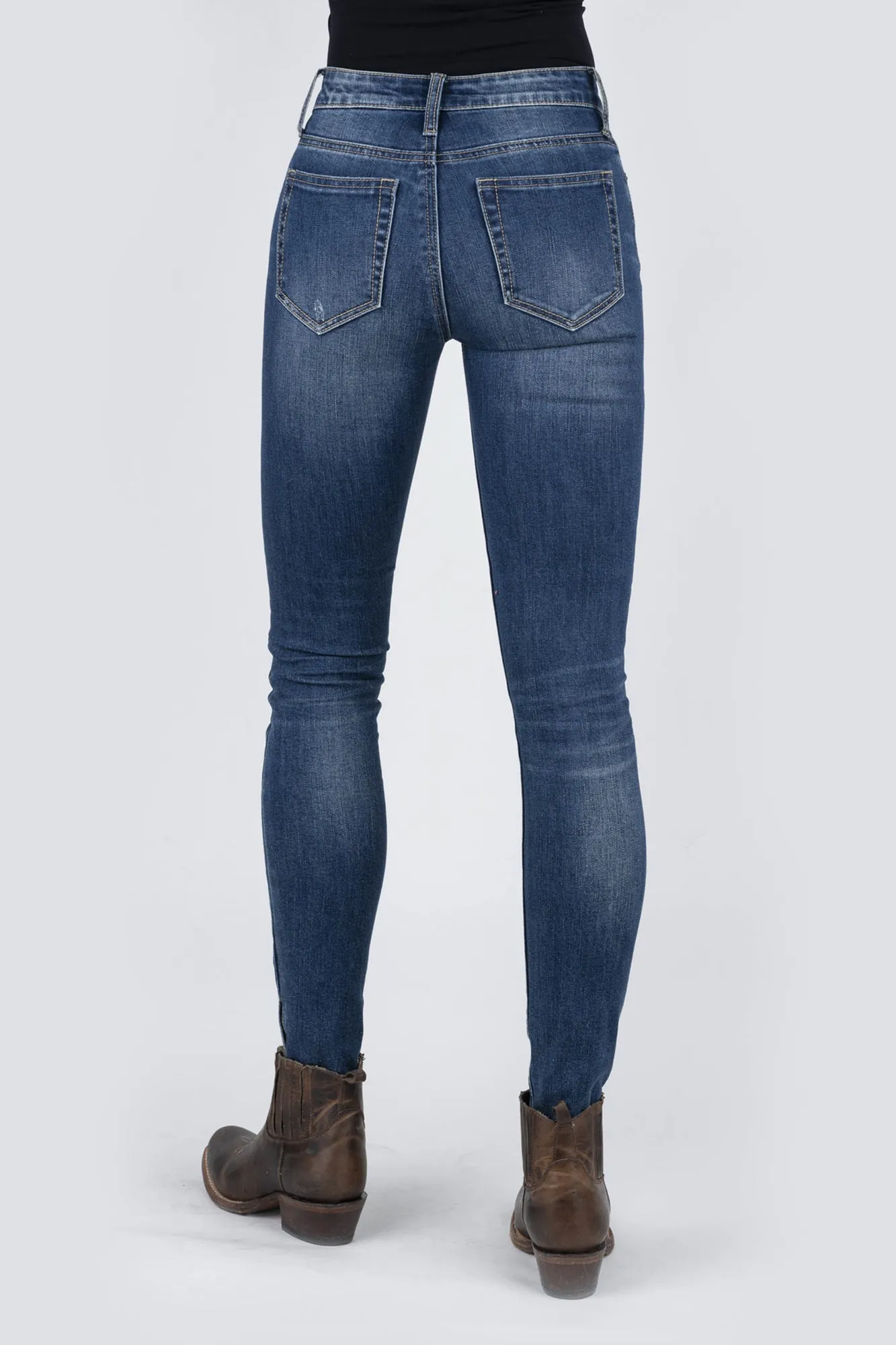Stetson 902 Womens Blue Cotton Blend High Waist Jeans Casual Comfort Minimal Fashion
