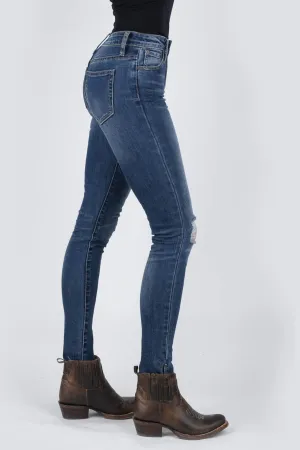 Long Term Fit Stetson 902 Womens Blue Cotton Blend High Waist Jeans Eco Friendly Night Out Stetson 902 Womens Blue Cotton Blend High Waist Jeans