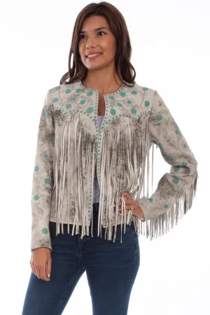Long Time Fit Scully Womens Vintage Cream Lamb Leather Turquoise Bead Jacket Scully Womens Vintage Cream Lamb Leather Turquoise Bead Jacket Comfortable Style Smart Waistband