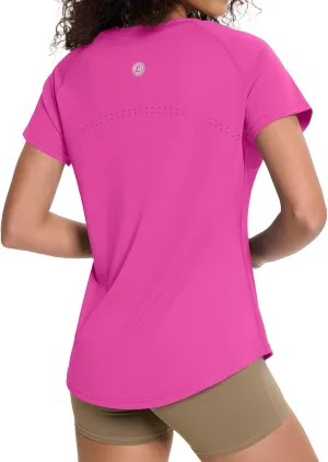 Loovoo Workout Tops for Women Loose Fit Breathable Activewear Cool Quick Dry Gym Athletic Tee Top