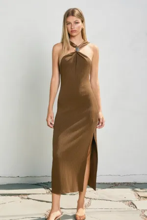 LORELEI HALTER MIDI DRESS Thermoregulating Fiber Mesh-Sleeve Night wear LORELEI HALTER MIDI DRESS