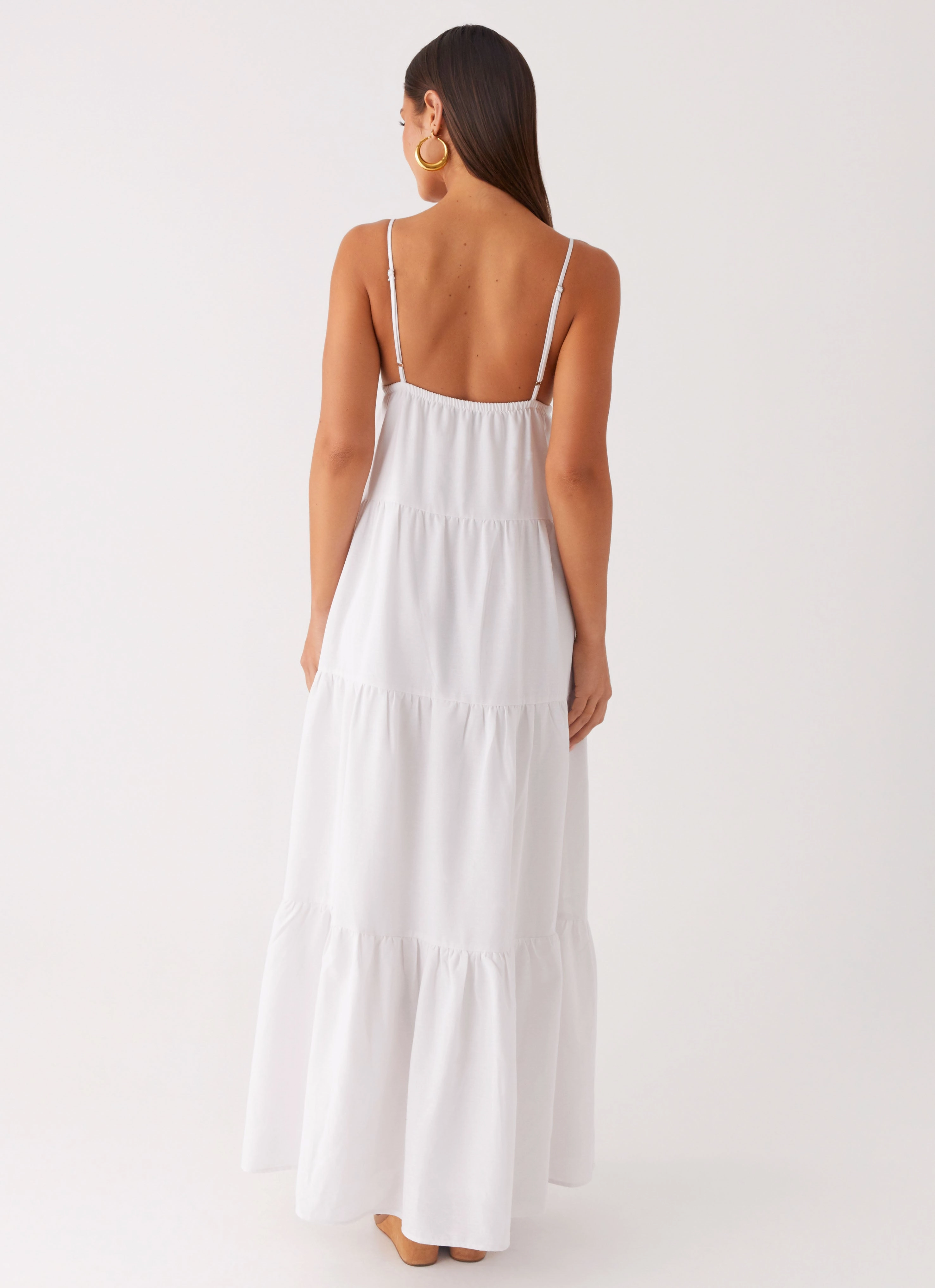 Cozy Design Lotty Linen Maxi Dress - White