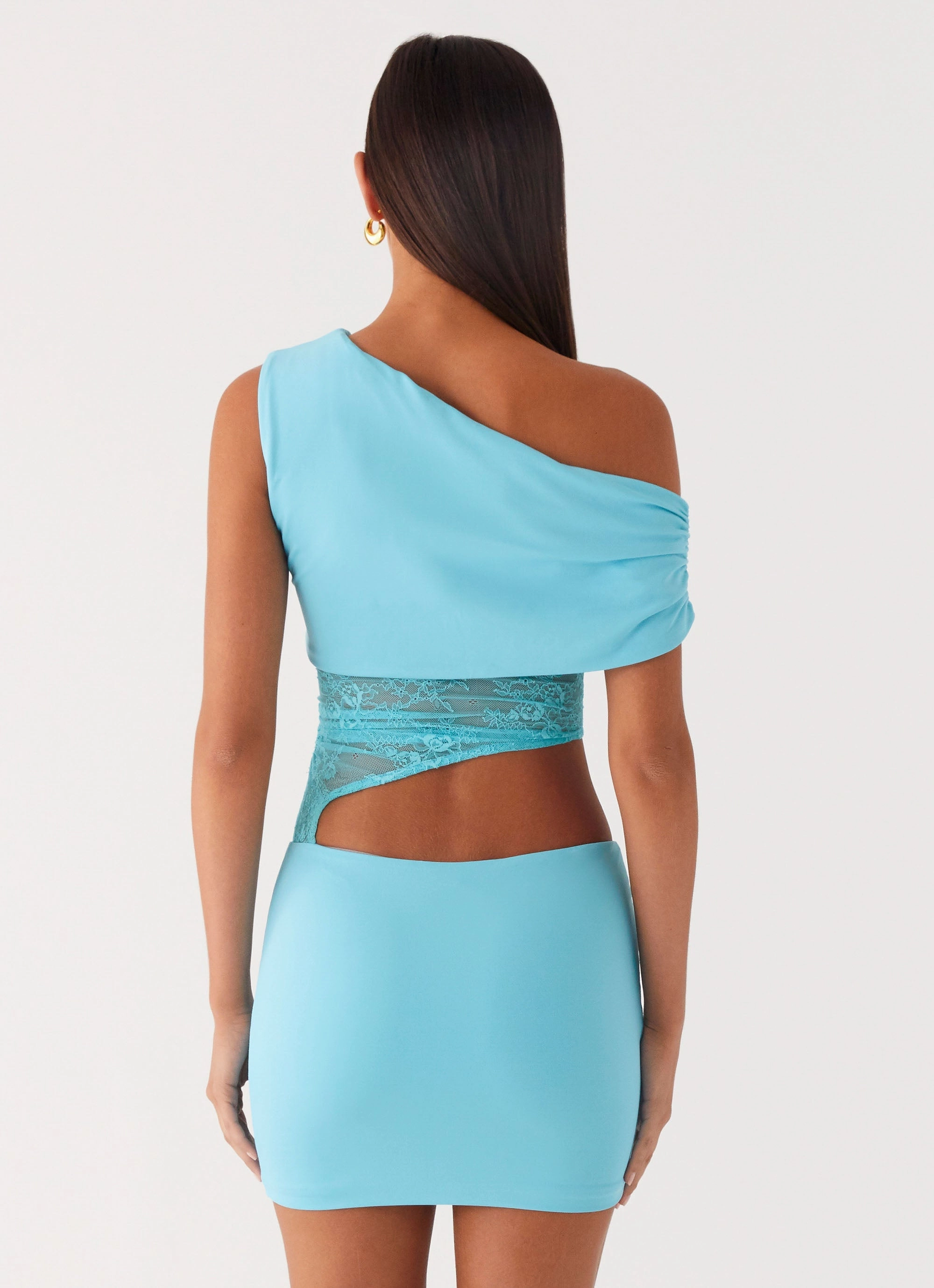 Street Motion Comfy and Elegant Love Motion Mini Dress - Aqua Blue