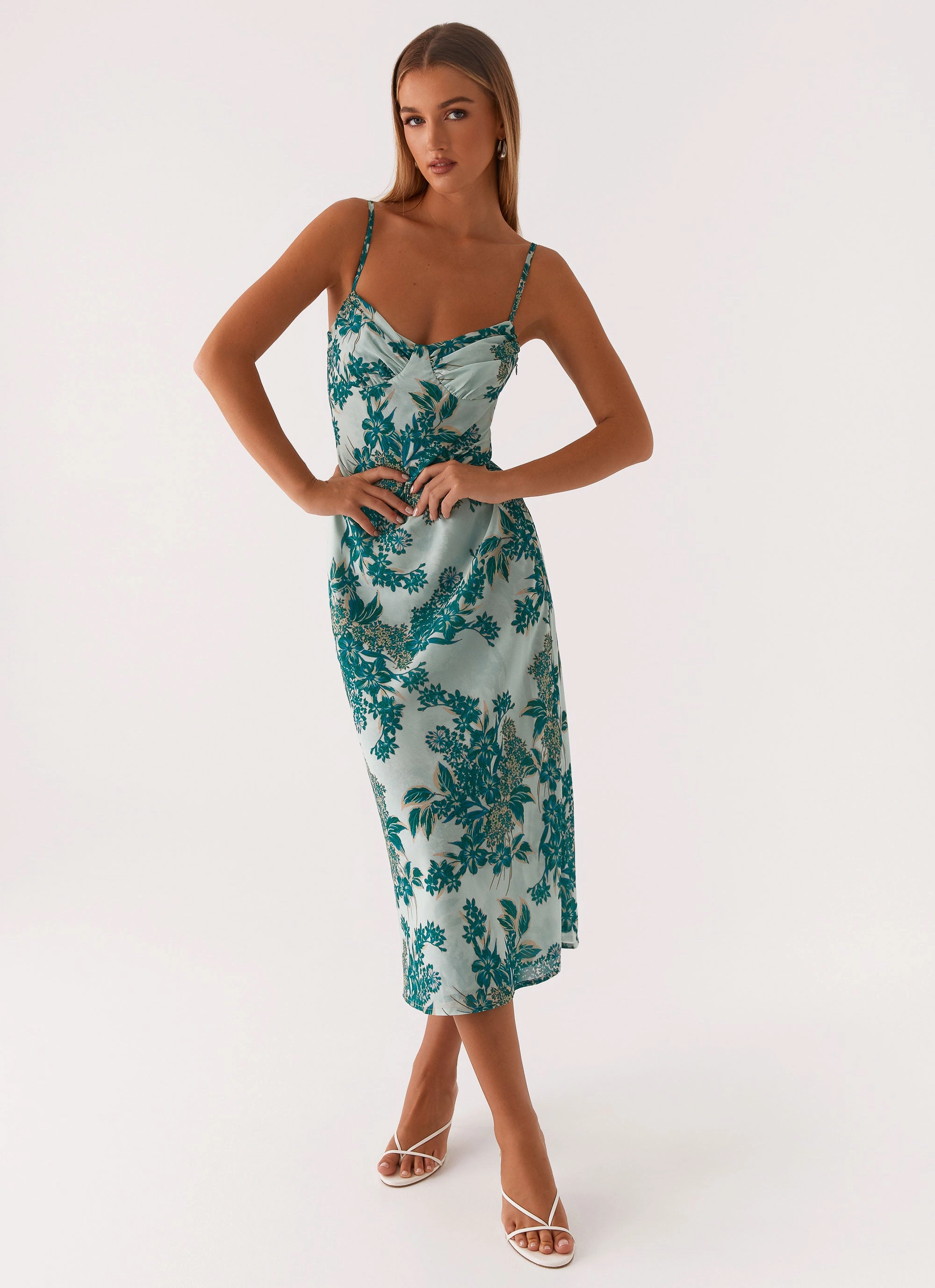 Love Song Midi Dress - Cloud Nine Floral Work Favorite Blush Shade