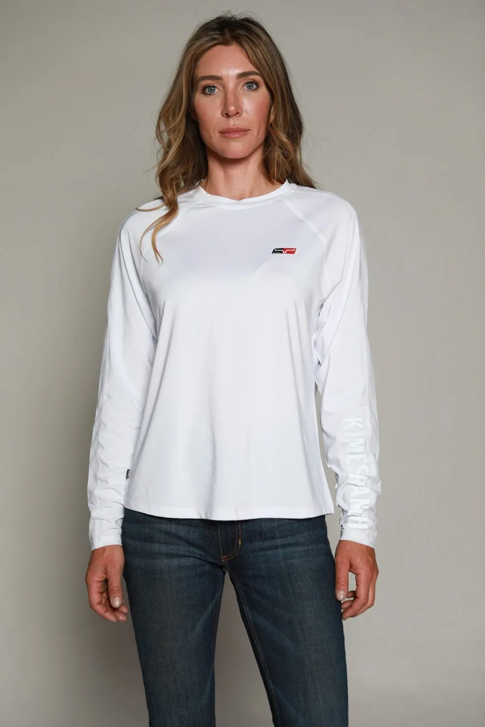 Kimes Ranch Womens KR1 Top White Polyester L/S Shirt Polished Finish